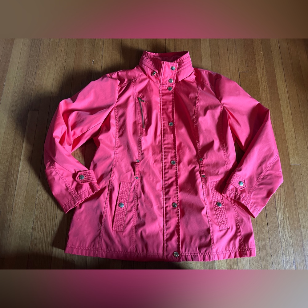 Michael Kors Bright Coral Windbreaker, Size XL